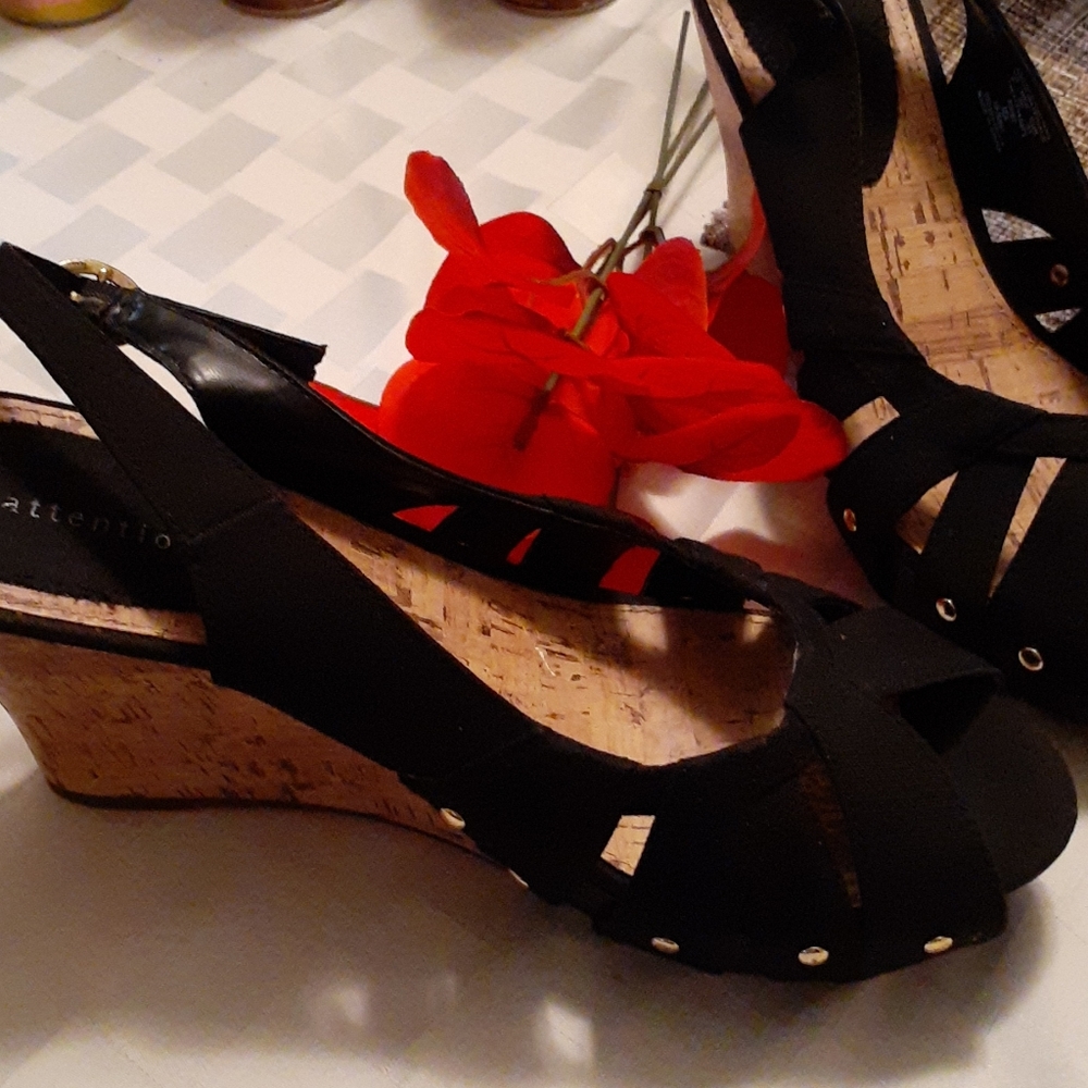 Attention brand wedge heel sandals